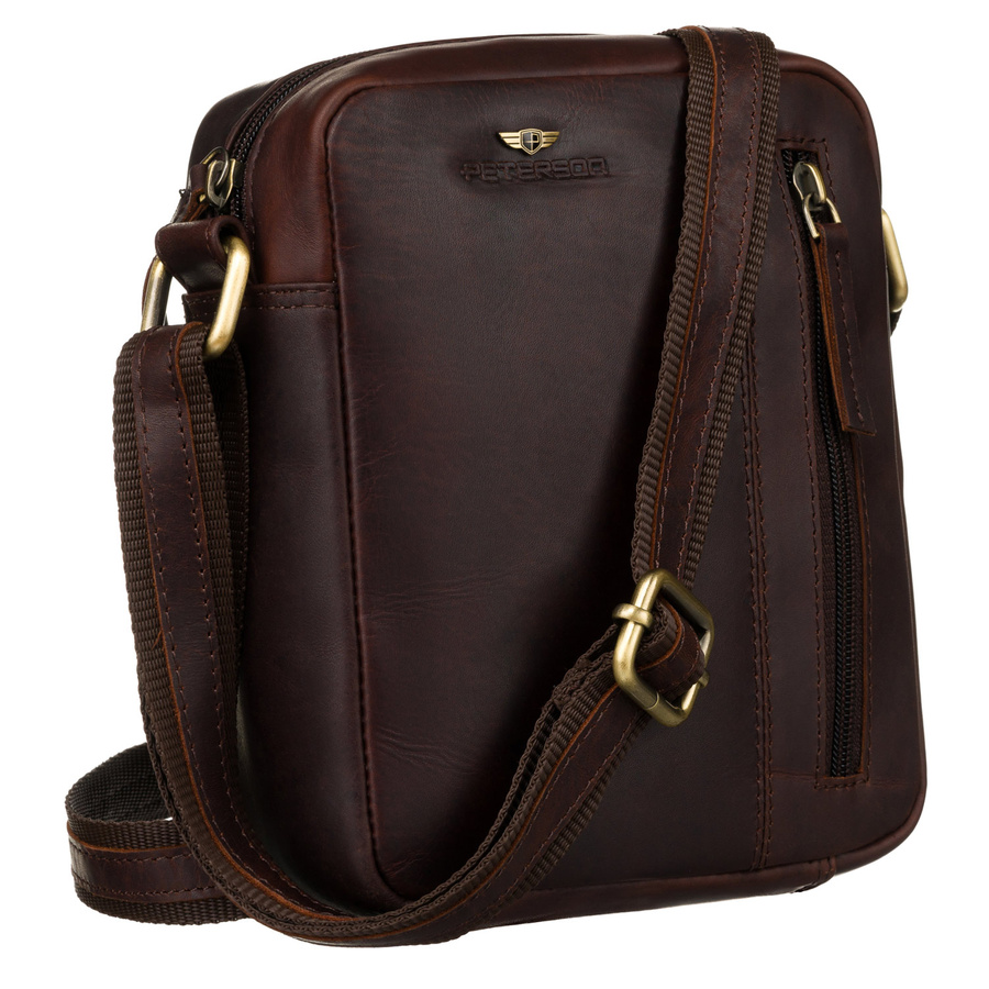 Herren Ledertasche mit Reißverschluss – Peterson