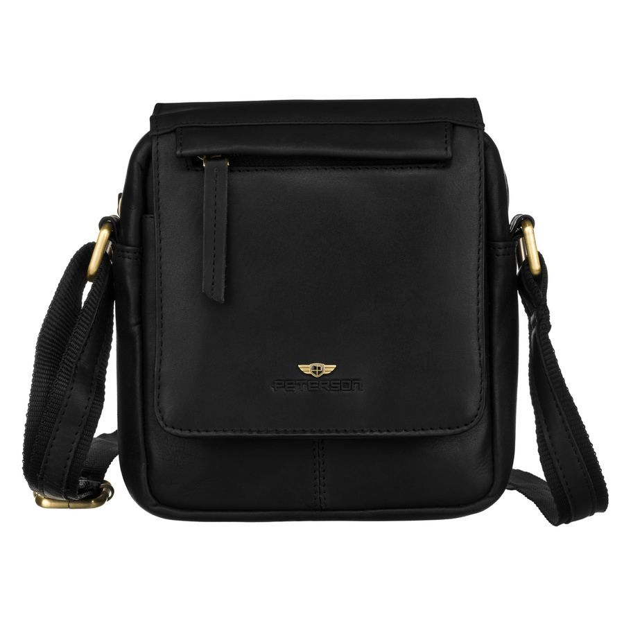 Leder Schultertasche mit Klappe – Peterson – Bild 2