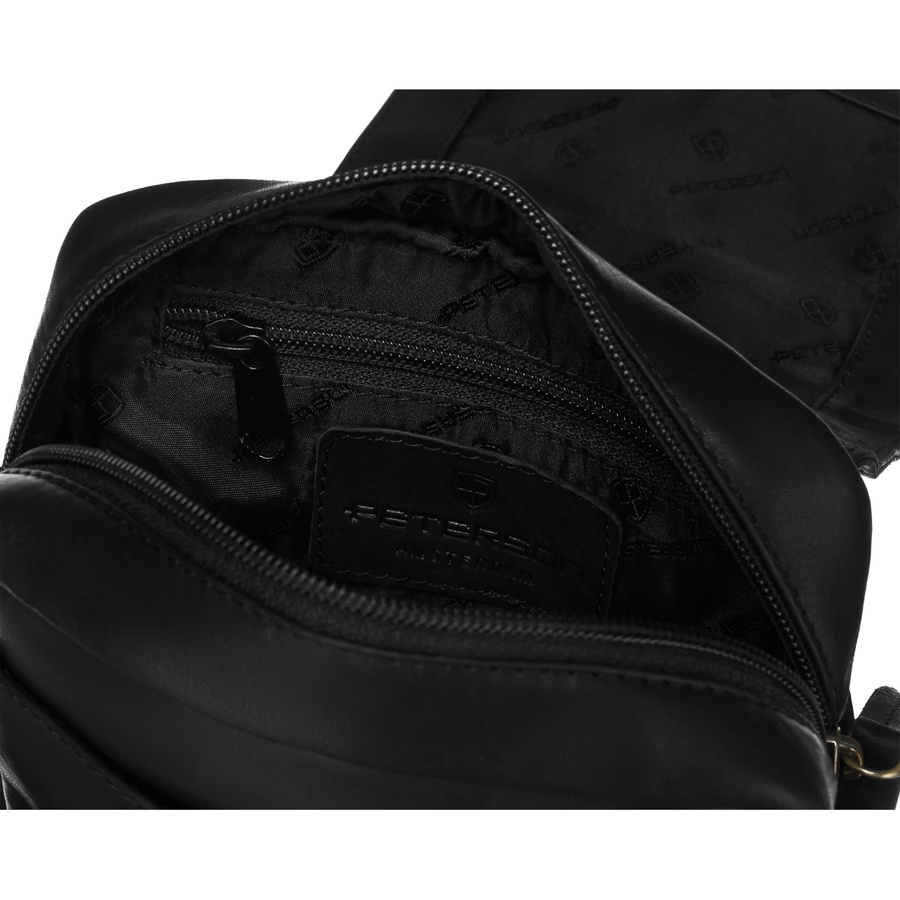 Leder Schultertasche mit Klappe – Peterson – Bild 5