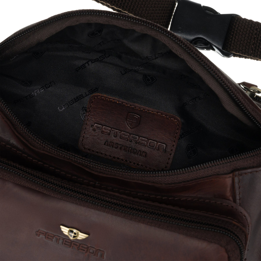Klassische Herren Bauchtasche aus Leder für die Hüfte – Peterson – Bild 4