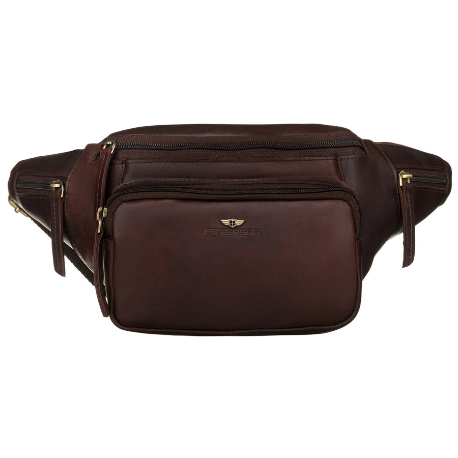 Klassische Herren Bauchtasche aus Leder für die Hüfte – Peterson – Bild 2