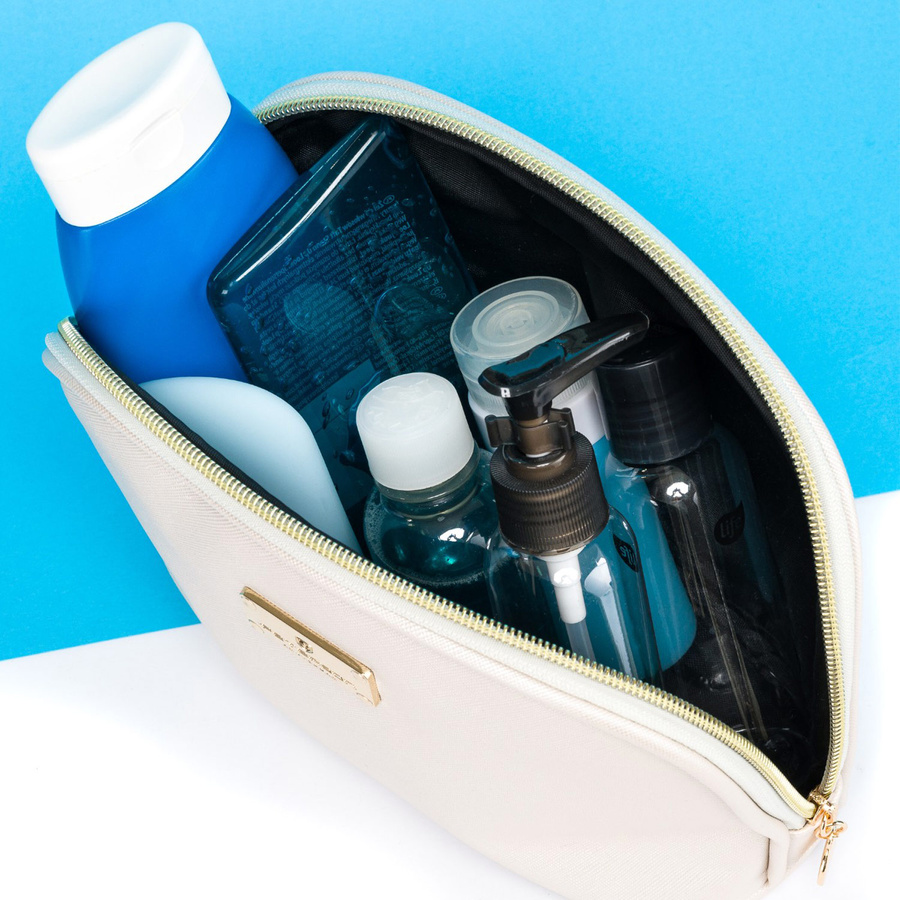 Kleine Kosmetiktasche in Creme für unterwegs – Peterson – Bild 5