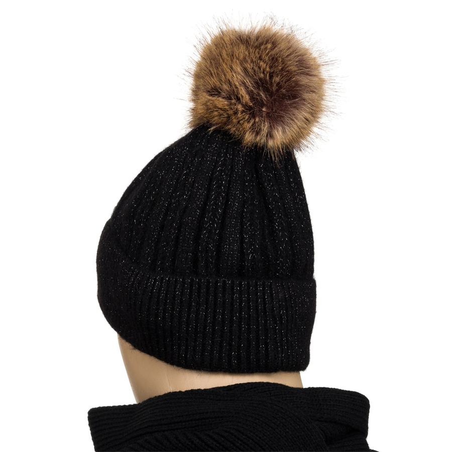Warme Damen Mütze mit Bommel, doppellagig – Peterson – Bild 6