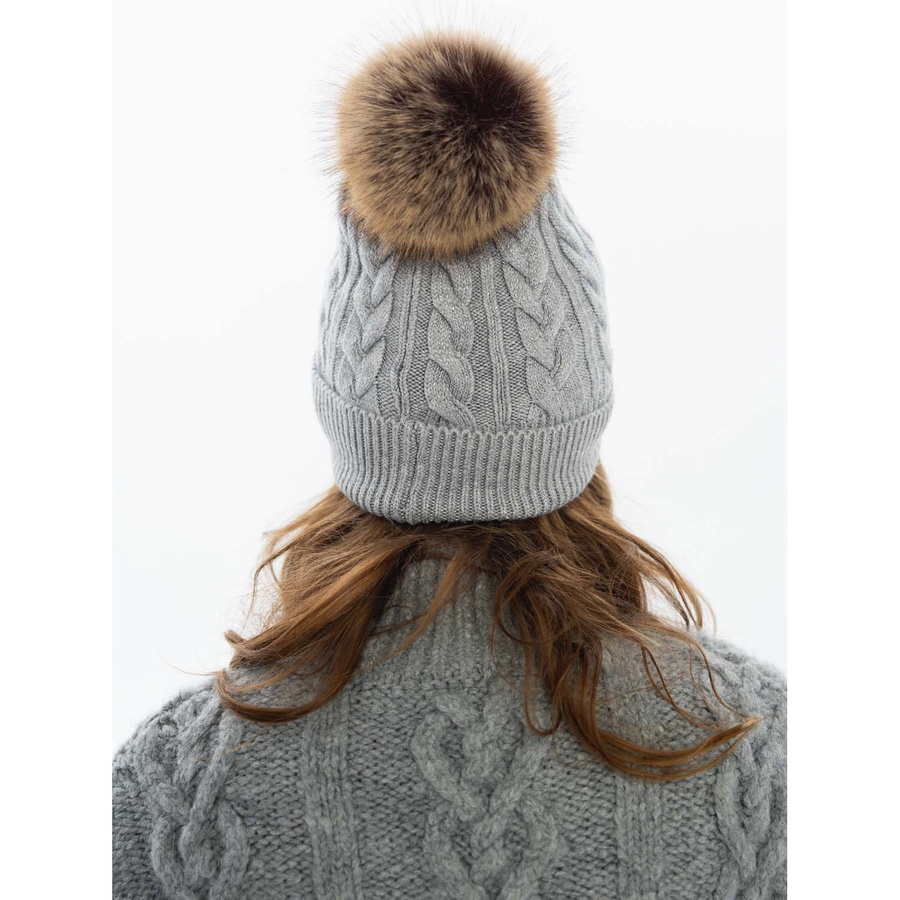Graue Wintermütze mit umschlagbarem Bündchen – Peterson – Bild 7