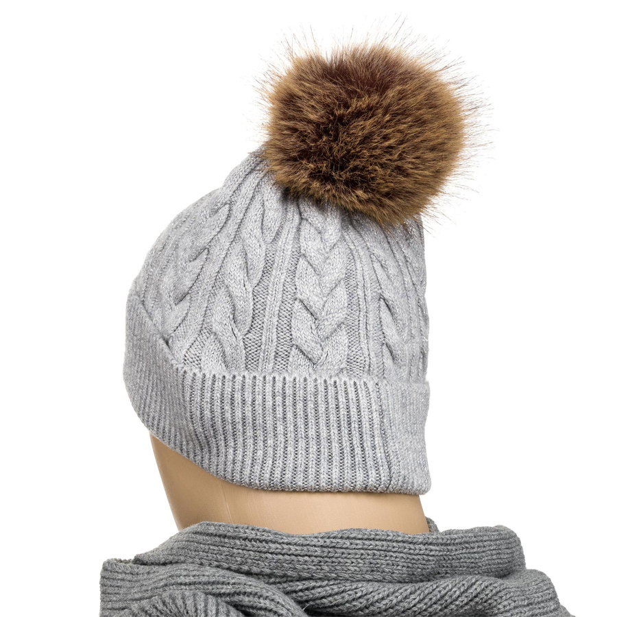 Graue Wintermütze mit umschlagbarem Bündchen – Peterson – Bild 6