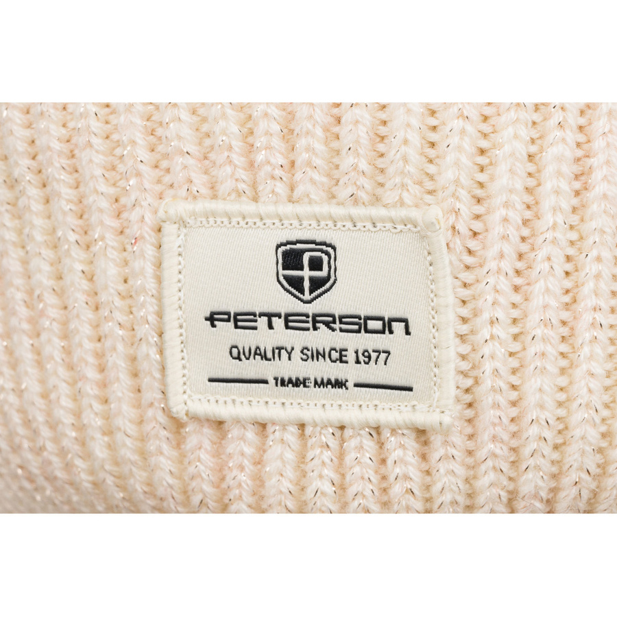 Beige Wintermütze mit Bommel und Silberfaden – Peterson – Bild 8