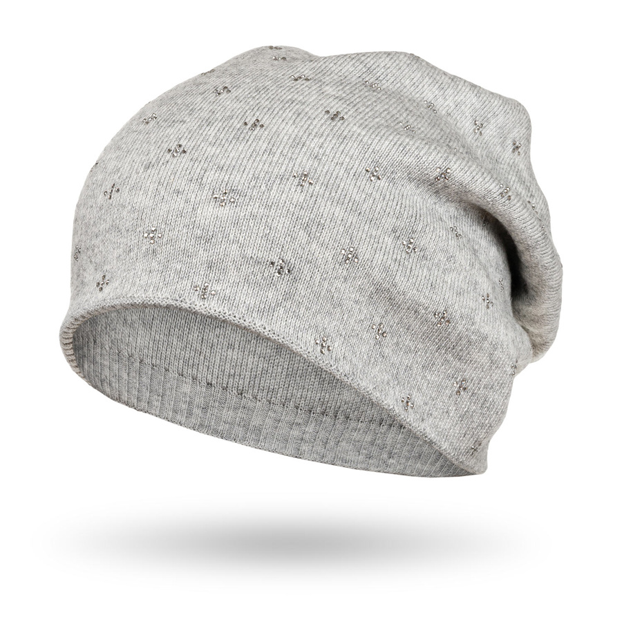 Modische Damen Beanie Mütze in Grau – Peterson – Bild 3