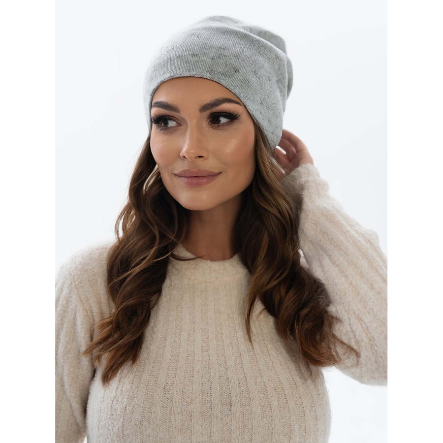 Modische Damen Beanie Mütze in Grau – Peterson – Bild 2