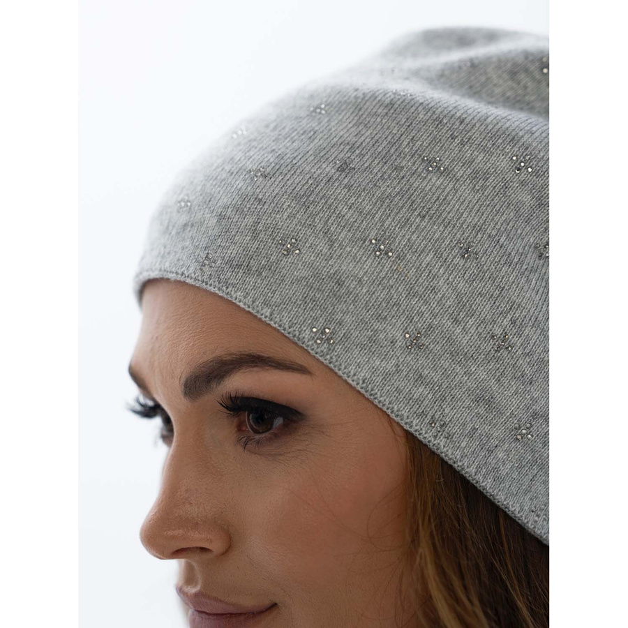 Modische Damen Beanie Mütze in Grau – Peterson – Bild 4