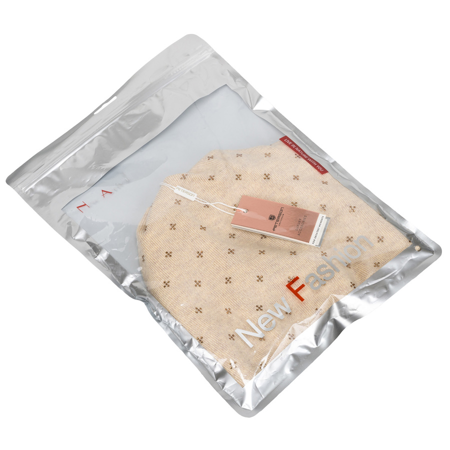 Elegante Slouchy Mütze mit Kristallen in Beige – Peterson – Bild 9