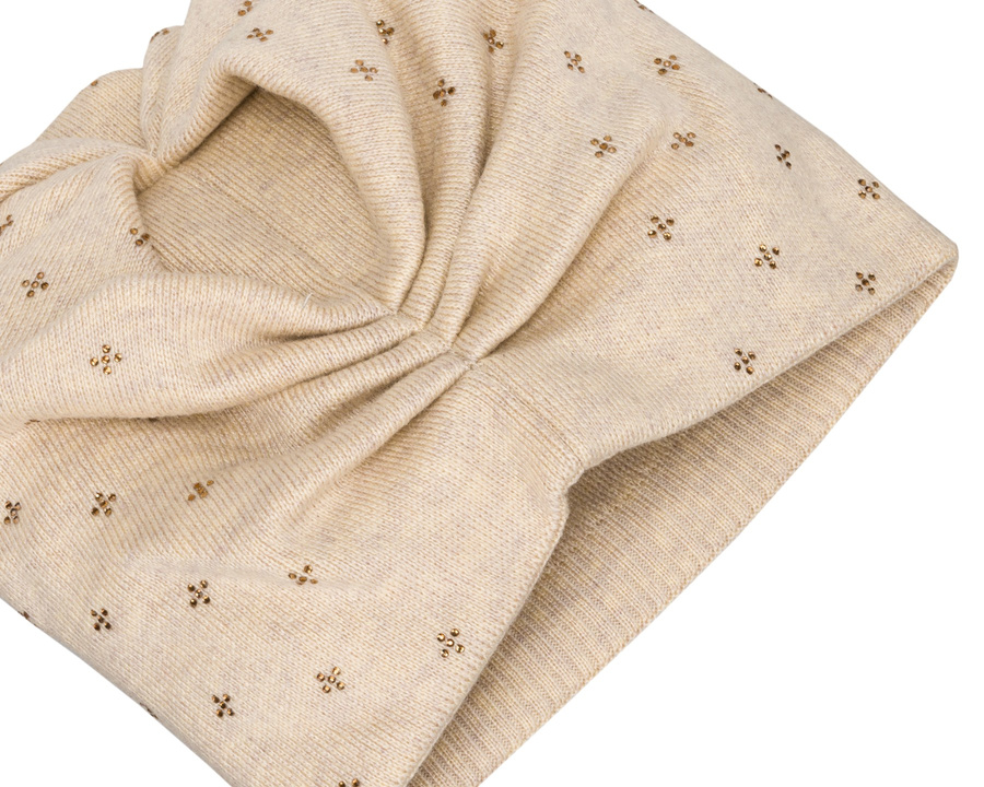 Elegante Slouchy Mütze mit Kristallen in Beige – Peterson – Bild 7