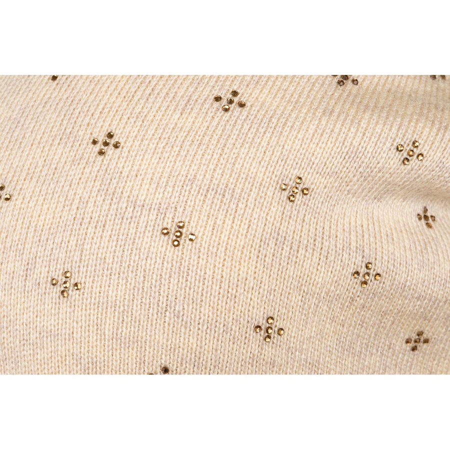 Elegante Slouchy Mütze mit Kristallen in Beige – Peterson – Bild 8