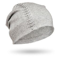 Damen Wintermütze Slouchy mit Kristallen in Grau – Peterson