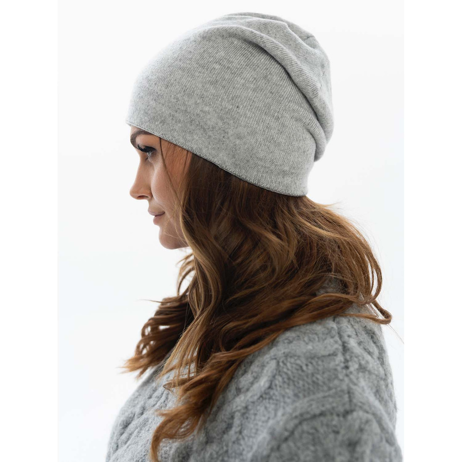 Damen Wintermütze Slouchy mit Kristallen in Grau – Peterson – Bild 5