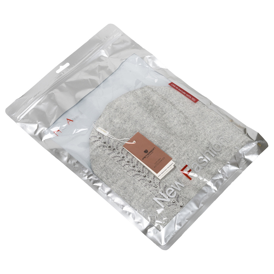 Damen Wintermütze Slouchy mit Kristallen in Grau – Peterson – Bild 10