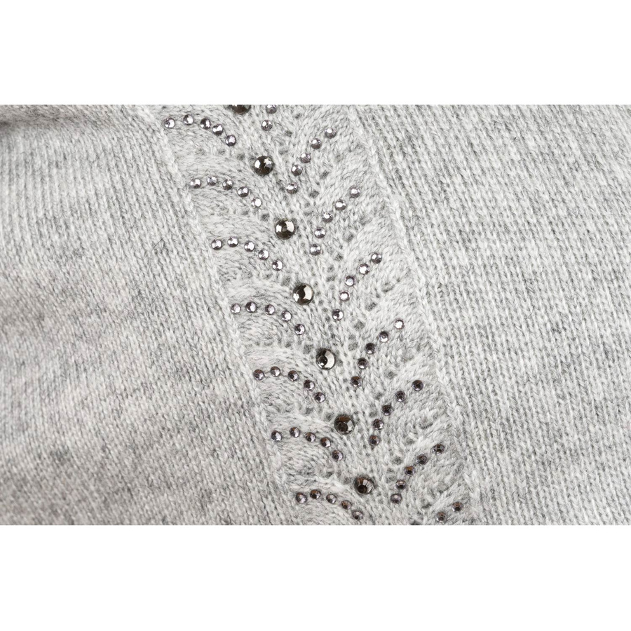 Damen Wintermütze Slouchy mit Kristallen in Grau – Peterson – Bild 8