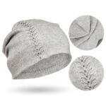 Damen Wintermütze Slouchy mit Kristallen in Grau – Peterson