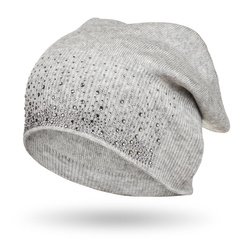 Warme Beanie Mütze mit glitzernden Kristallen – Peterson