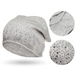 Warme Beanie Mütze mit glitzernden Kristallen – Peterson