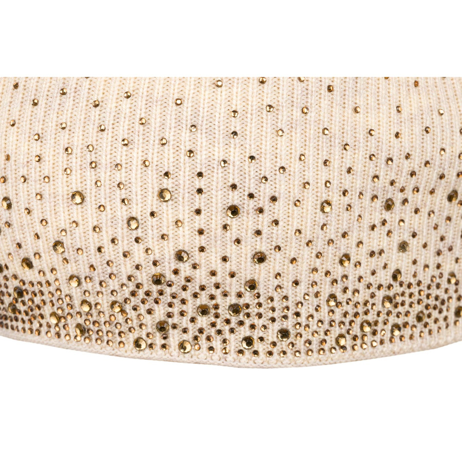 Beanie Mütze mit Kristallen in Beige – Peterson – Bild 7