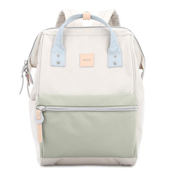 Beige-grüner Schulrucksack mit USB-Anschluss – Himawari