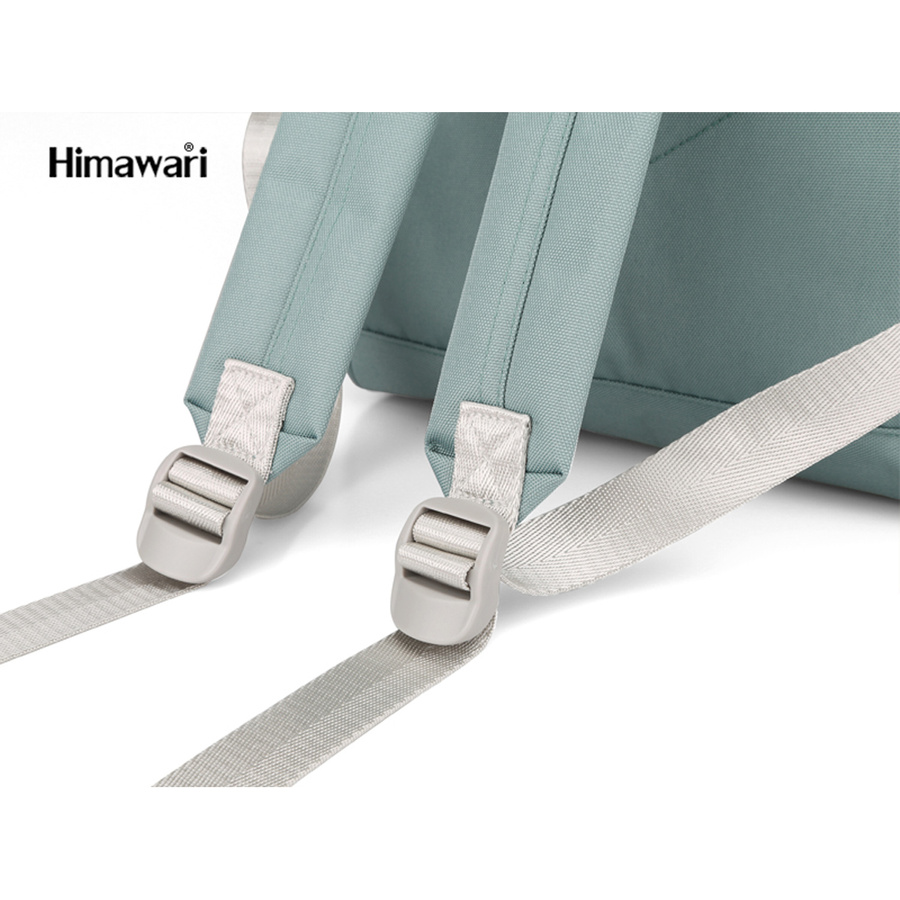 Beige-grüner Schulrucksack mit USB-Anschluss – Himawari – Bild 14