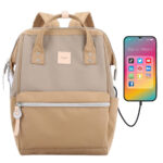 Sport-Rucksack in Camel mit USB und Laptopfach – Himawari