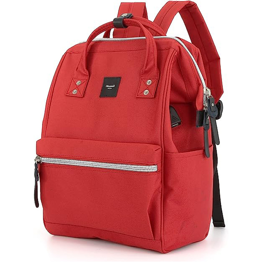 Roter, städtischer Laptop Rucksack mit USB-Anschluss – Himawari – Bild 4