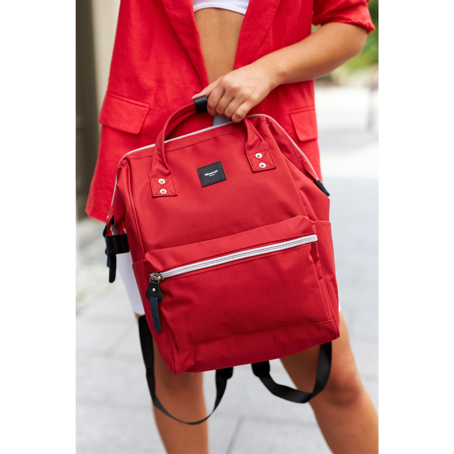 Roter, städtischer Laptop Rucksack mit USB-Anschluss – Himawari – Bild 7