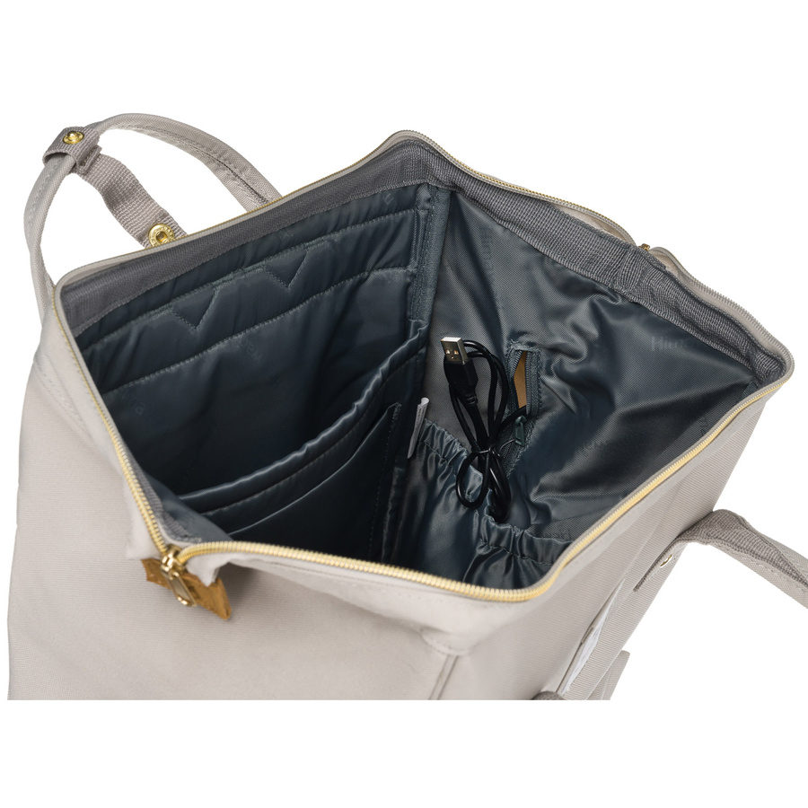 Beiger Rucksack mit USB-Anschluss für 13,3” Laptop – Himawari – Bild 7