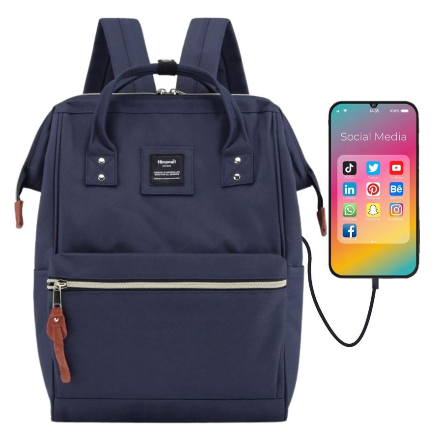 Marineblauer Laptoprucksack 13,3” mit Fächern – Himawari