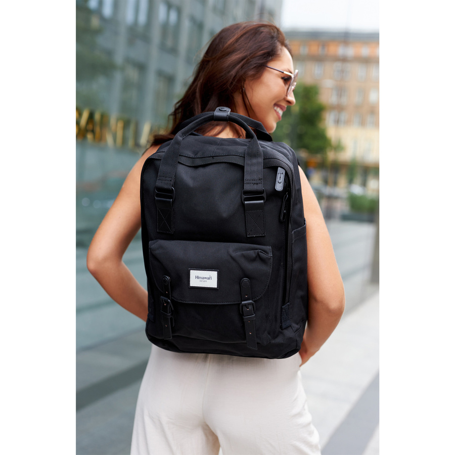 Städtischer Laptop Rucksack 15” Schwarz – Himawari – Bild 7