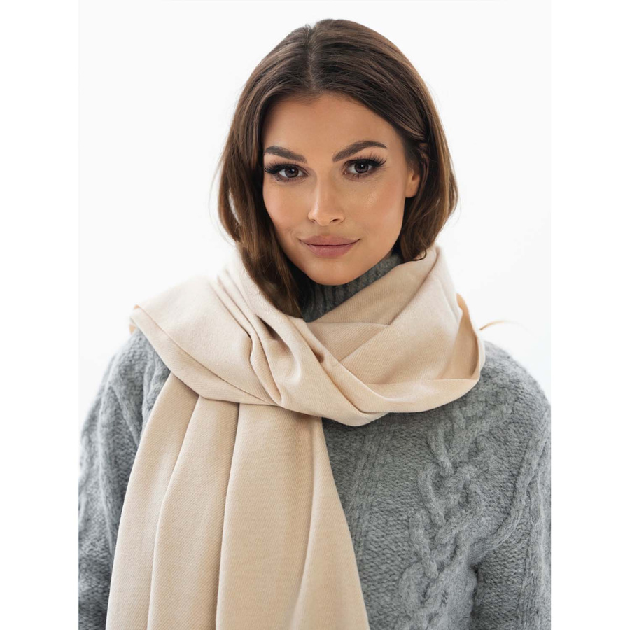 Eleganter Schal mit Fransen in Beige – Peterson – Bild 2