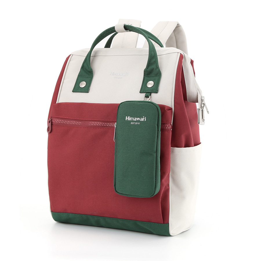 Multifunktionaler Laptop-Rucksack in Bordeaux-Grün – Himawari