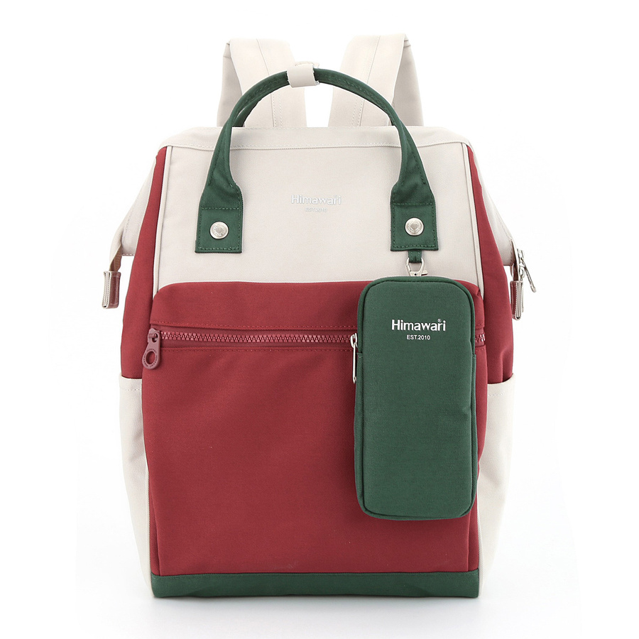 Multifunktionaler Laptop-Rucksack in Bordeaux-Grün – Himawari – Bild 2