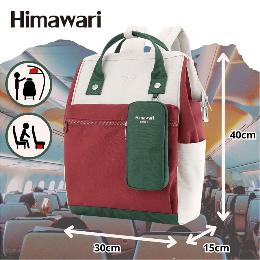 Multifunktionaler Laptop-Rucksack in Bordeaux-Grün – Himawari – Bild 3