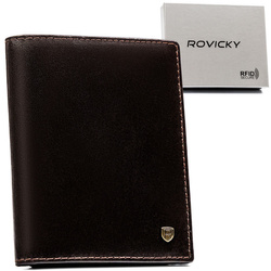 Braune, kompakte Herren Geldbörse mit RFID – Rovicky