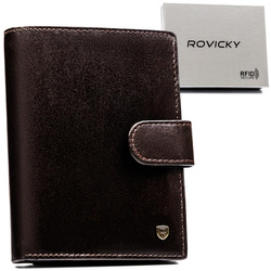 Elegante Herren Geldbörse aus Leder mit Druckknopf – Rovicky