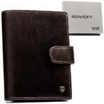 Elegante Herren Geldbörse aus Leder mit Druckknopf – Rovicky