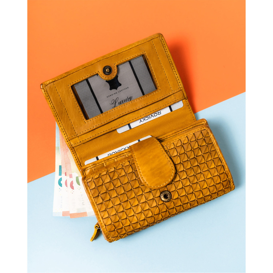 Klassische Damen Geldbörse für die Handtasche mit geometrischem Muster – Rovicky – Bild 6