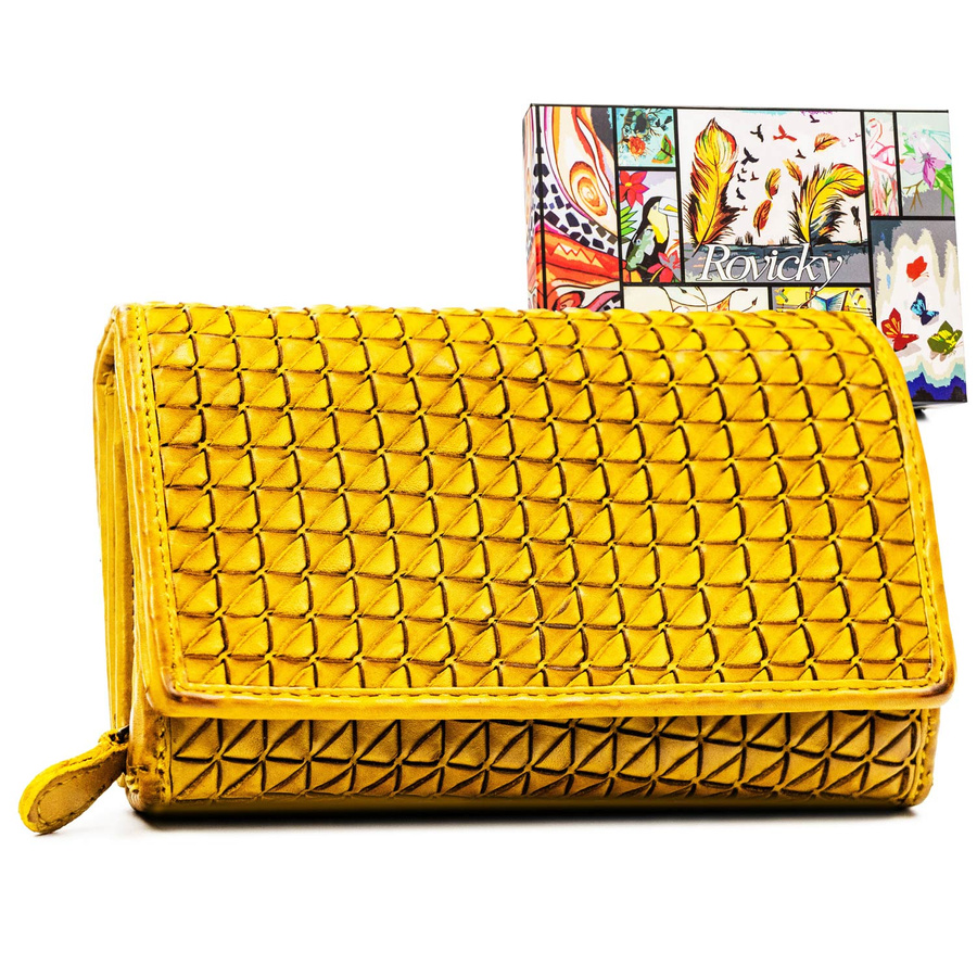 Klassische Damen Geldbörse für die Handtasche mit geometrischem Muster – Rovicky