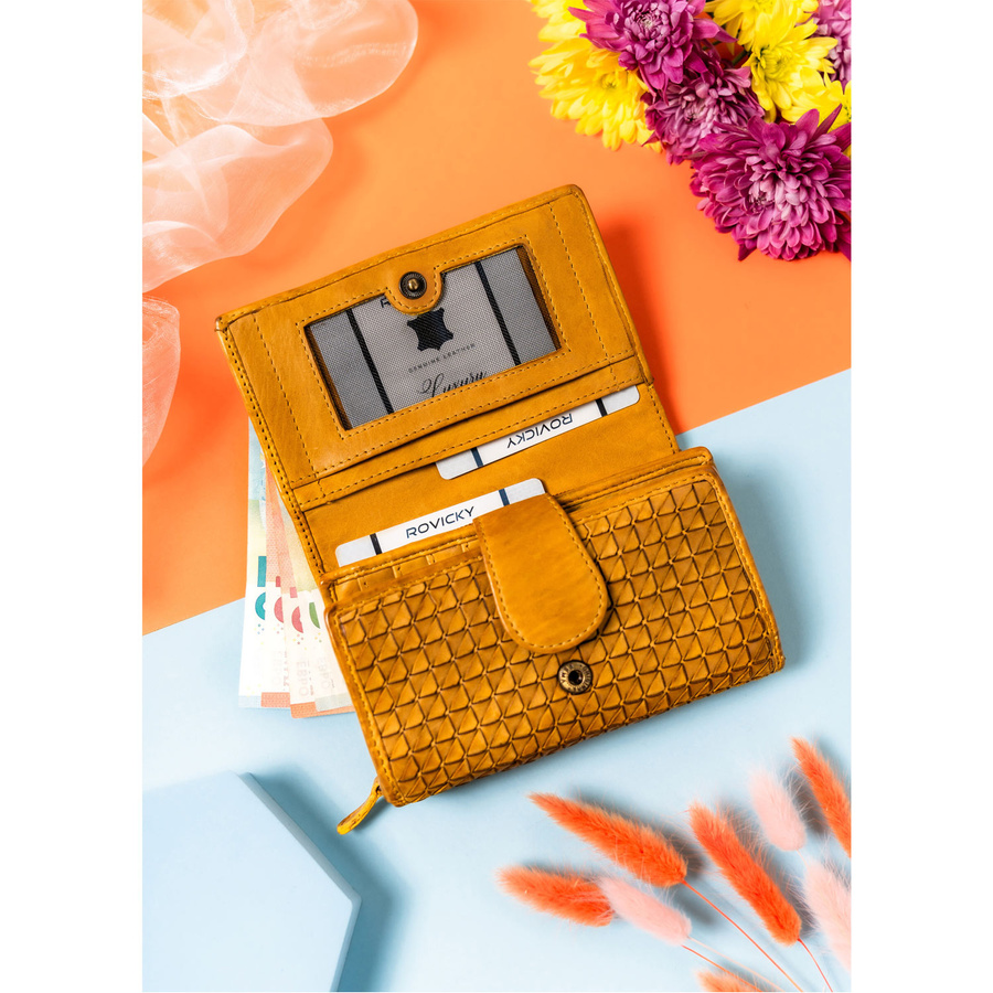 Klassische Damen Geldbörse für die Handtasche mit geometrischem Muster – Rovicky – Bild 5