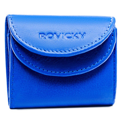 Minimalistische Damen Portemonnaie mit Druckknopf aus Leder – Rovicky