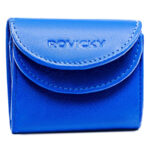 Minimalistische Damen Portemonnaie mit Druckknopf aus Leder – Rovicky