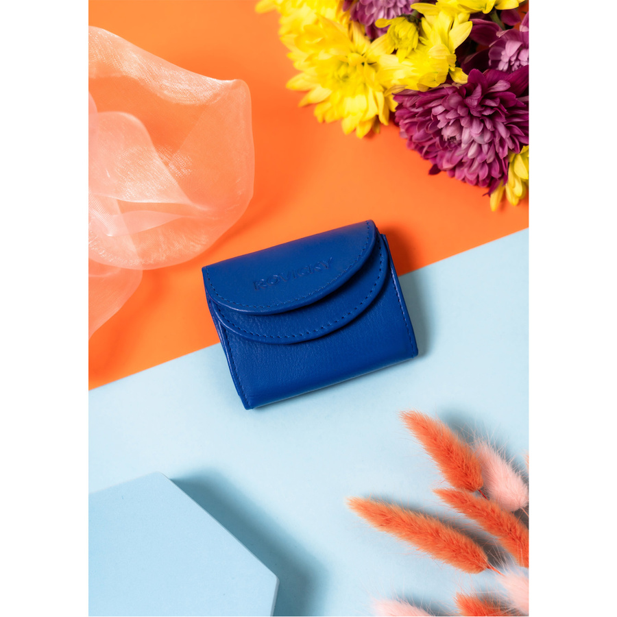 Minimalistische Damen Portemonnaie mit Druckknopf aus Leder – Rovicky – Bild 2