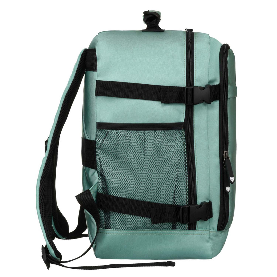 Türkiser Reiserucksack mit zwei Fächern, Koffergurt und USB-Anschluss – Peterson – Bild 4