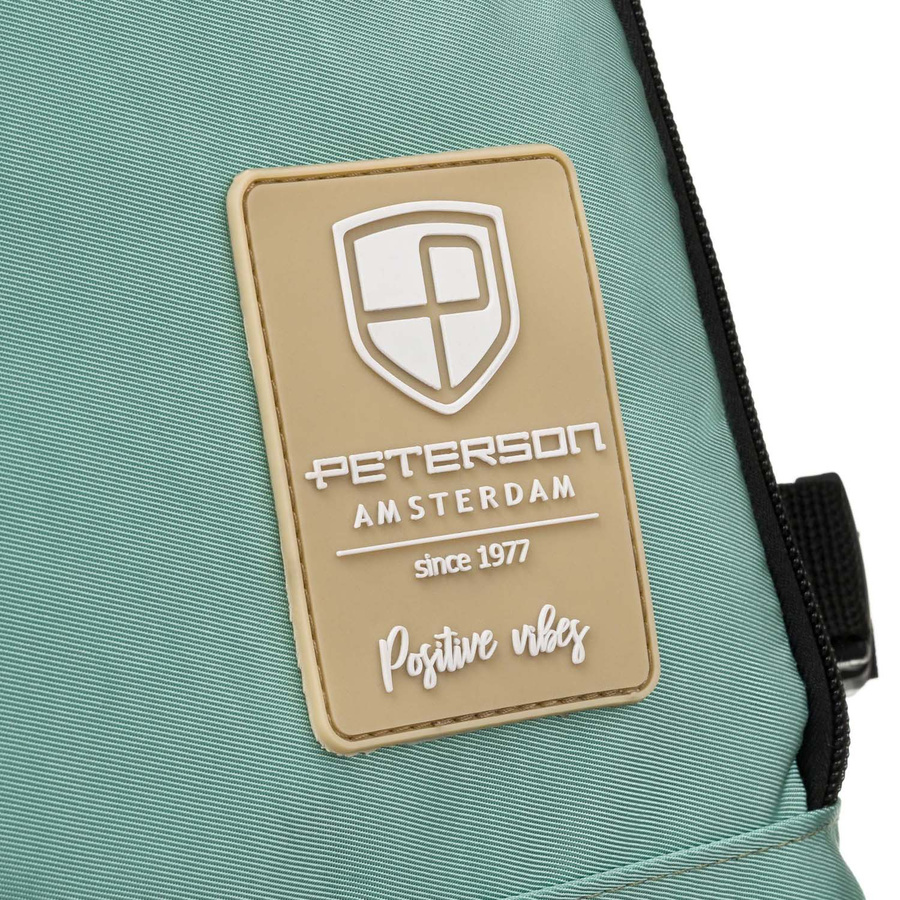 Türkiser Reiserucksack mit zwei Fächern, Koffergurt und USB-Anschluss – Peterson – Bild 20