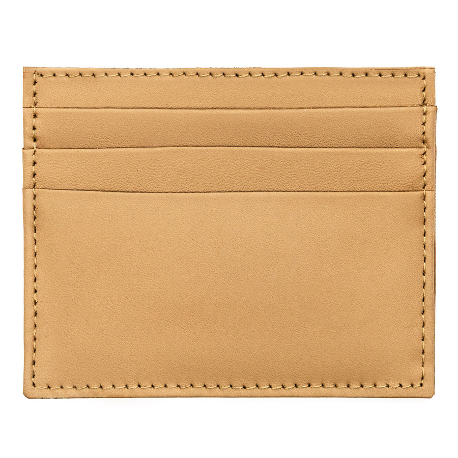 Elegantes Kartenetui aus Echtleder in Beige
