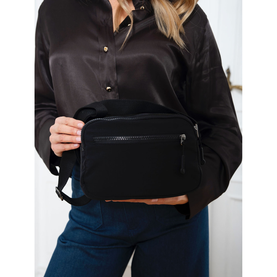 Alltagstaugliche Damen Umhängetasche in Schwarz aus strapazierfähigem Polyester – Peterson – Bild 5