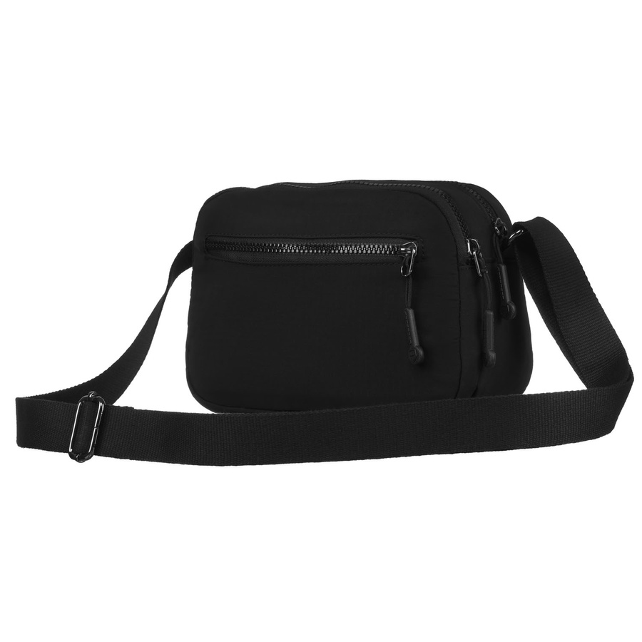 Alltagstaugliche Damen Umhängetasche in Schwarz aus strapazierfähigem Polyester – Peterson – Bild 6